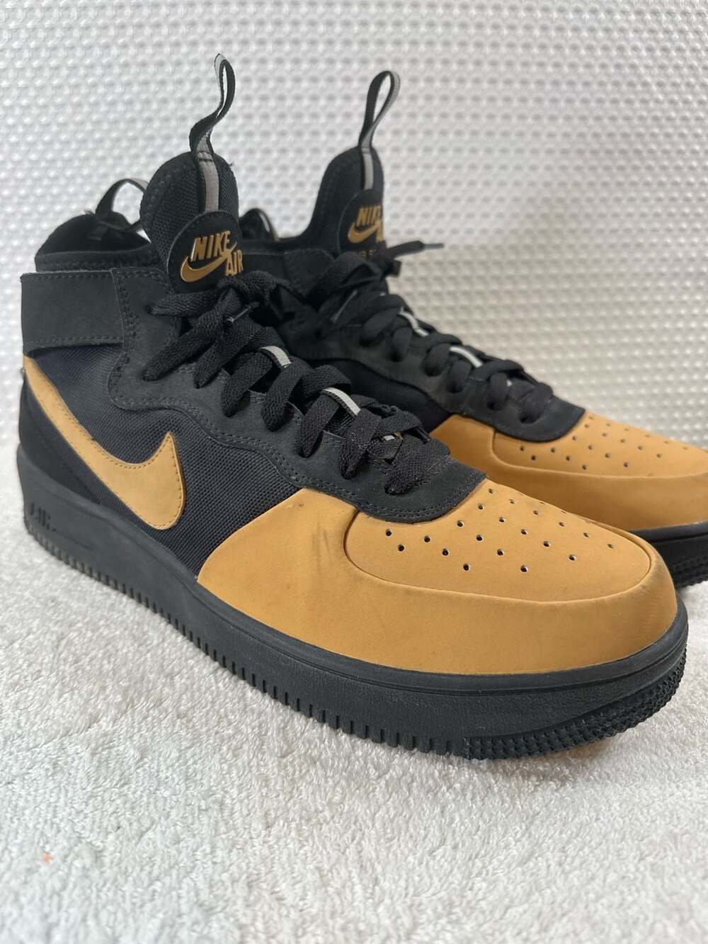 Nike Mens AF1 Ultraforce MID Tech Black/Elemental Gold Shoes